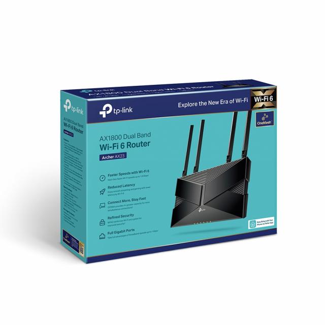 Безжичен рутер TP-Link Archer AX23 AX1800 WiFi6, 2.4/5 GHz, 574 - 1201 Mbps, 10/100/1000 