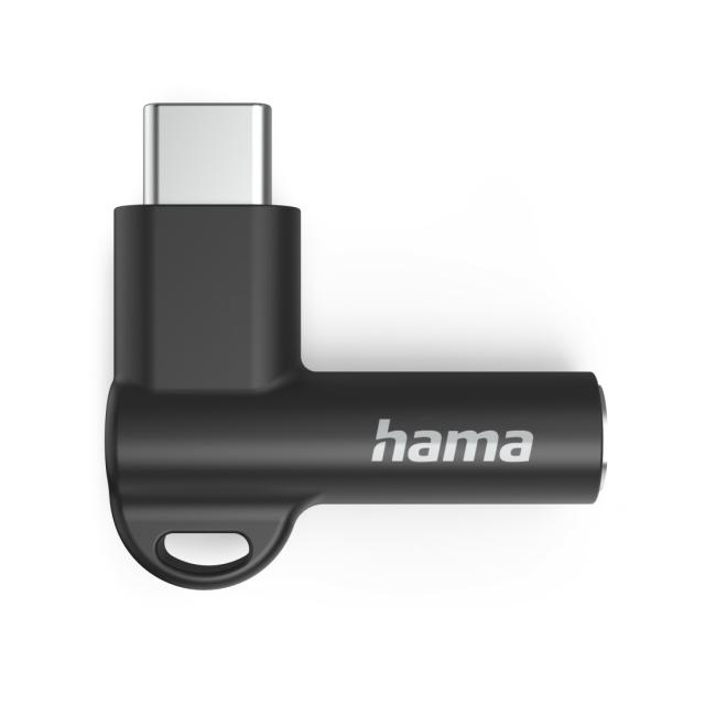 Адаптер Hama, USB-C – 3,5 mm жак, Aux, 90°, 201701 