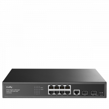 Switch 8 port Cudy GS2008S2, L2, 8 x Gigabit Ethernet ports, 2 x SFP, 128MB RAM