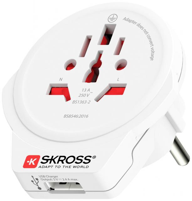 Skross 1500266 Travel adapter World to Europe USB 1.0 