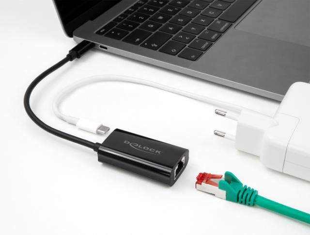 Мрежова карта Delock 61026 USB-C - RJ45, USB 3.2 Gen 1 RTL8153B, Gigabit Ethernet, PD 3.0 