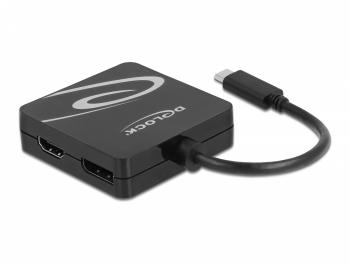 Адаптер 4 в 1 Delock 63129 USB-C мъжко - VGA / DVI / DP / HDMI женско, Черен