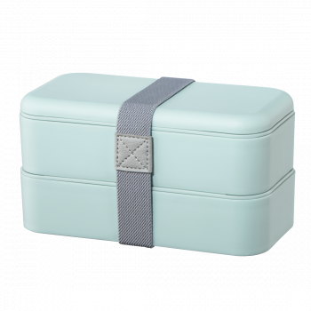 Xavax To Go  Bento Box, 2 Stackable Lunchboxes, 500 ml per Chamber, pastel blue