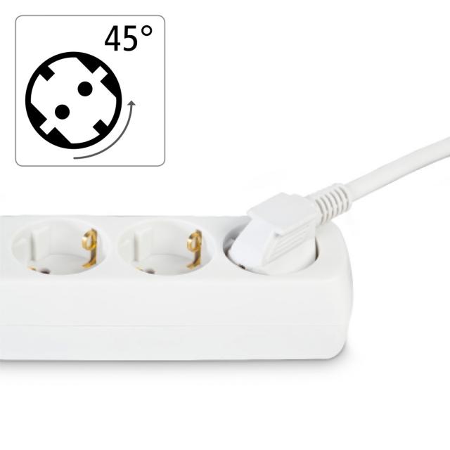 Distribution Panel, HAMA 30535,3 sockets, with switch, child-proof, 3 m, white 