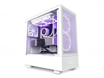 Case NZXT H5 Flow Matte White, Mid-Tower