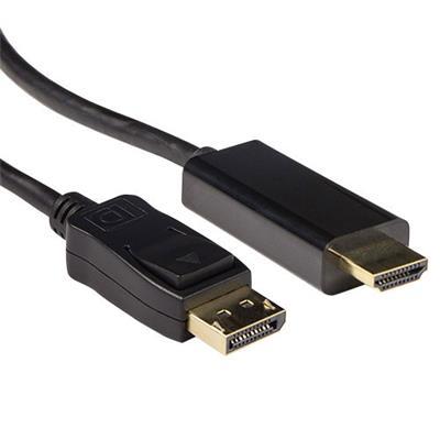 Кабел ACT AK3992, DisplayPort мъжко - HDMI-A мъжко, 5 м, Черен, Булк 