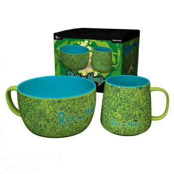 ABYSTYLE RICK AND MORTY Breakfast Set Mug + Bowl Pattern