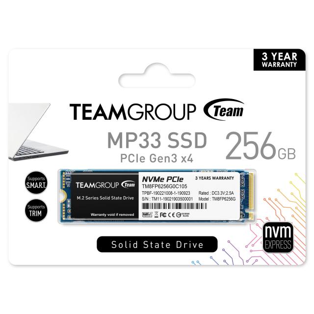 SSD Team Group MP33, M.2 2280 256GB PCI-e 3.0 x4 NVMe 