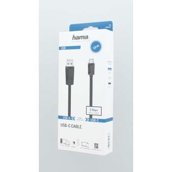 Кабел HAMA USB-C мъжко-USB- A  3.2 Gen.1 мъжко , 5Gbit/s, 1.5 м., Черен 