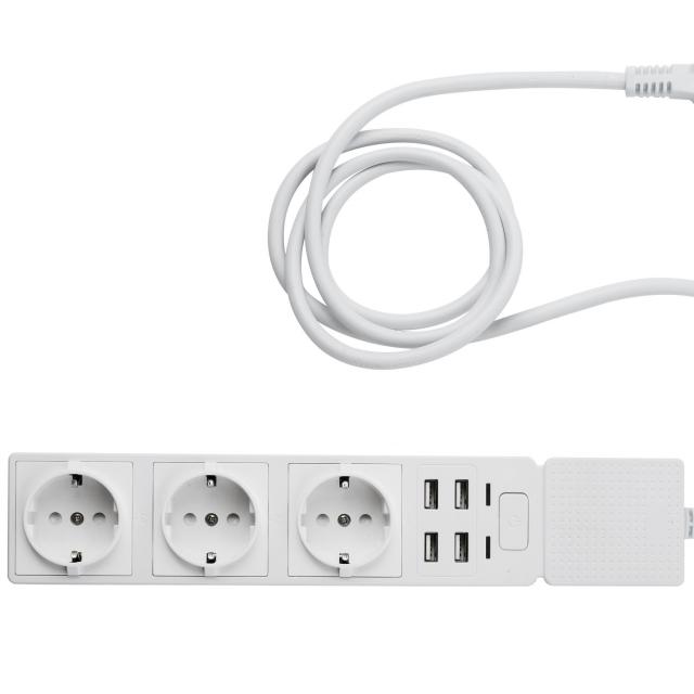 Smart WiFi Indoor Power Strip Edimax SP-1123WT 3 EU type AC Outlet + 4 USB Outputs 