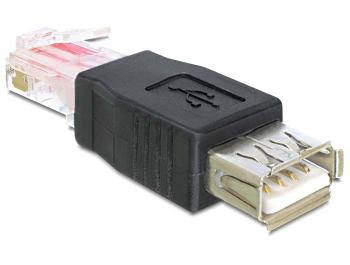 Адаптер DeLock, USB женско - RJ45 мъжко