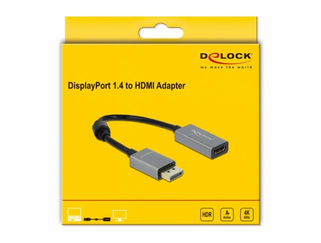 Delock Active DisplayPort 1.4 to HDMI Adapter 4K 60 Hz (HDR) 