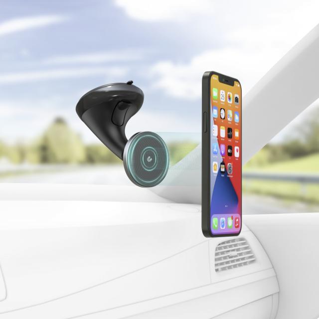 Hama "MagLock" Car Mobile Phone Holder, Magnetic Mobile Phone Holder with Suctio 