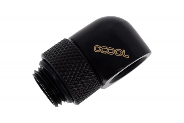 Въртящ се L-конектор Alphacool Eiszapfen, G1/4 AG auf G1/4 IG, Черен мат 