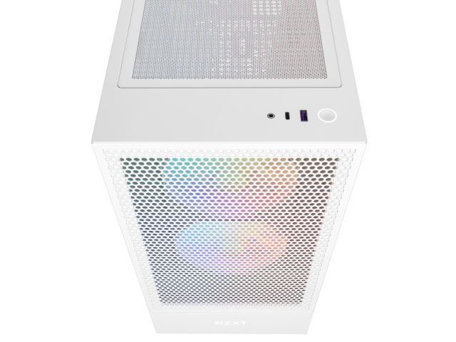 Кутия NZXT H5 Flow RGB Matte White, Mid-Tower 