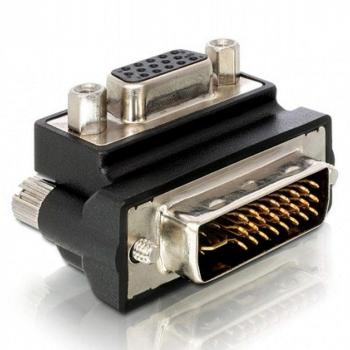 Adapter DeLock HD-15 (W) - DVI-I (M), 90°