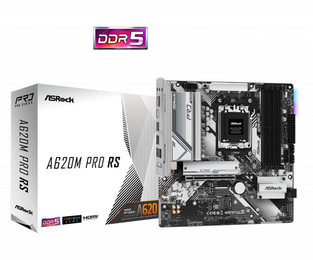 Дънна платка ASROCK A620M Pro RS, Socket AM5, mATX 