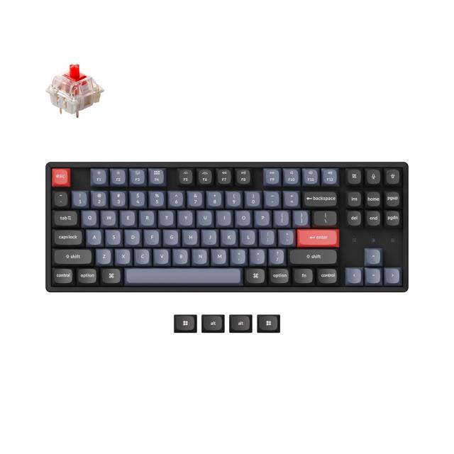 Mechanical Keyboard Keychron K8 Pro TKL Gateron G Pro(Hot Swappable) Red Switch RGB Backlight Aluminium Frame 