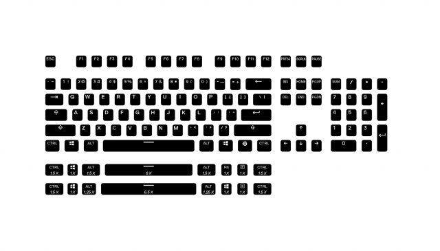 Капачки за механична клавиатура Steelseries PrismCaps PBT Doubleshot 104-Keycap White US-Layout 