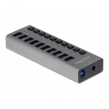 USB Hub with 10 Ports, DELOCK-63670