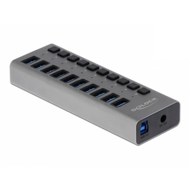 USB Hub with 10 Ports, DELOCK-63670 