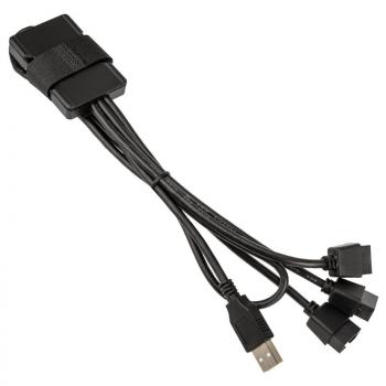 Lian Li USB 2.0 1-to-3 Hub Type-A Male Port - Black