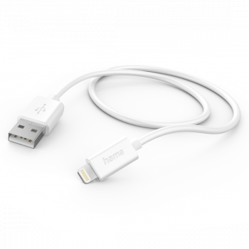 Charging Cable, USB-A - Lightning, 1.0м,бял