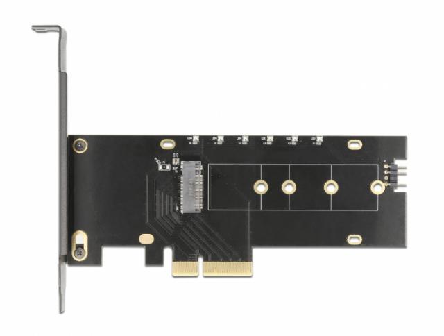 Карта за разширение на слотове Delock, PCI Express x4 към 1 x internal NVMe M.2 Key M, RGB LED, Low Profile 