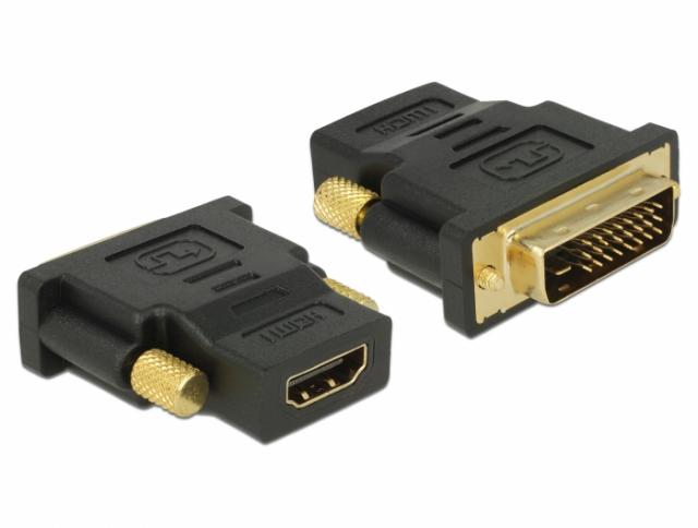 Delock DVI HDMI™ Adapter, DVI plug - HDMI™ socket, gold-plated 