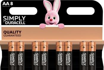 Алкална батерия LR6 AA  8pk блистер SIMPLY MN1500   DURACELL