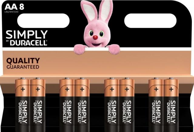 Alkaline batteries LR6 AA  8pk блистер SIMPLY MN1500   DURACELL 