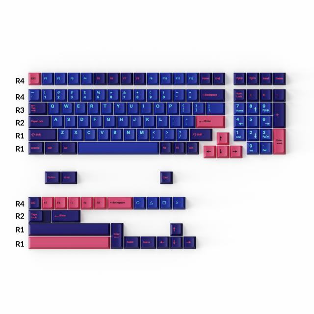 Капачки за механична клавиатура Keychron Cherry Profile Double - Shot PBT Full Set 219 Keycaps - Player 