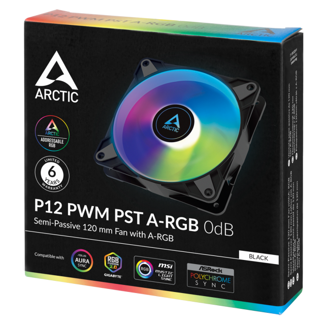 Вентилатор ARCTIC P12 Black, A-RGB, 120mm 