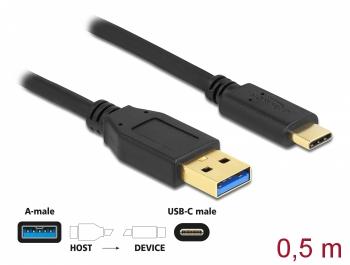 Delock Charging/Data Cable, USB Type-C, 0.5 m, USB 3.2