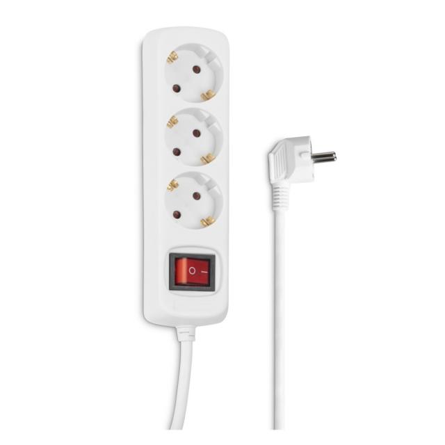 Distribution Panel, HAMA 30535,3 sockets, with switch, child-proof, 3 m, white 