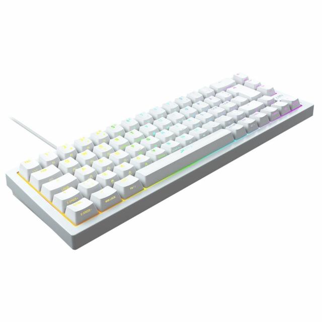 Геймърскa механична клавиатура XTRFY K5 Transperant White, 65% Hotswap RGB UK Layout Kailh Red 