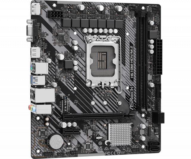 Дънна платка ASRock H610M-HDV/M.2 R 2.0, LGA1700, DDR4, mATX 