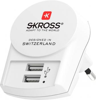 Skross Euro USB Charger 1.302421, 2 x USB-A, 2.4A