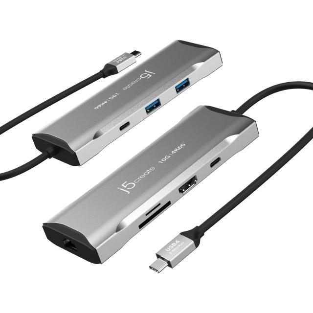 Докинг станция j5create Mini Dock JCD393, USB-C, USB, HDMI, Ethernet, SD, microSD 