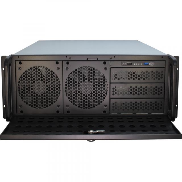 Кутия за сървър InterTech 4U-4129L - Mini ITX, mATX, μATX, ATX, SSI EEB, Чернa 