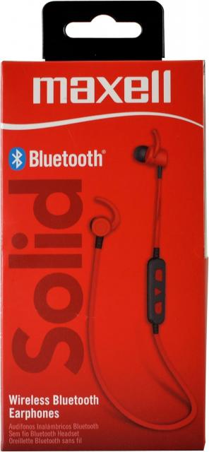 Wireless Bluetooth Headphones ear buds MAXELL BT100 SOLID, RED 