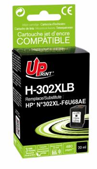 Ink cartridge UPRINT F6U68AE-N°302XL HP, Black