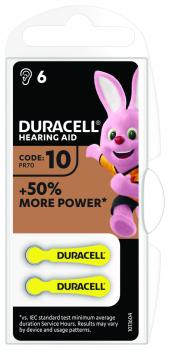 Zink Air battery DURACELL ZA10 6 pc button for Hearing aids