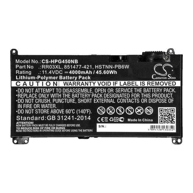 Laptop Battery for HP ProBook 430 G4 , 440 G4, 450 G4  HSTNN-I74C 11,4V 4400mAh CAMERON SINO 