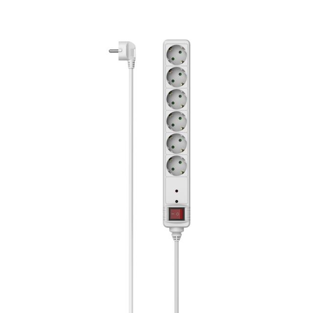 Power Strip, 6-Way, Overvoltage Protection, HAMA-223155 