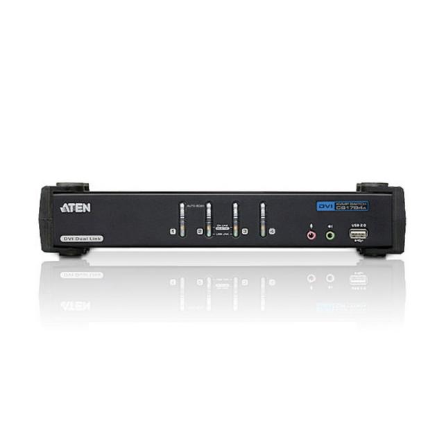 KVMP превключвател ATEN CS1784A, 4-портов, USB, DVI Dual Link, Audio 