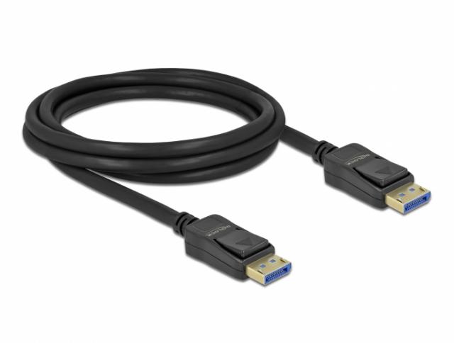 Кабел Delock DisplayPort 2.0 мъжко - DisplayPort мъжко, 2.0м, 10K, Черен 