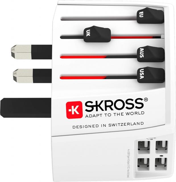 Адаптер SKROSS PRO MUV 4 x USB-A, 1.302961, World, Бял 