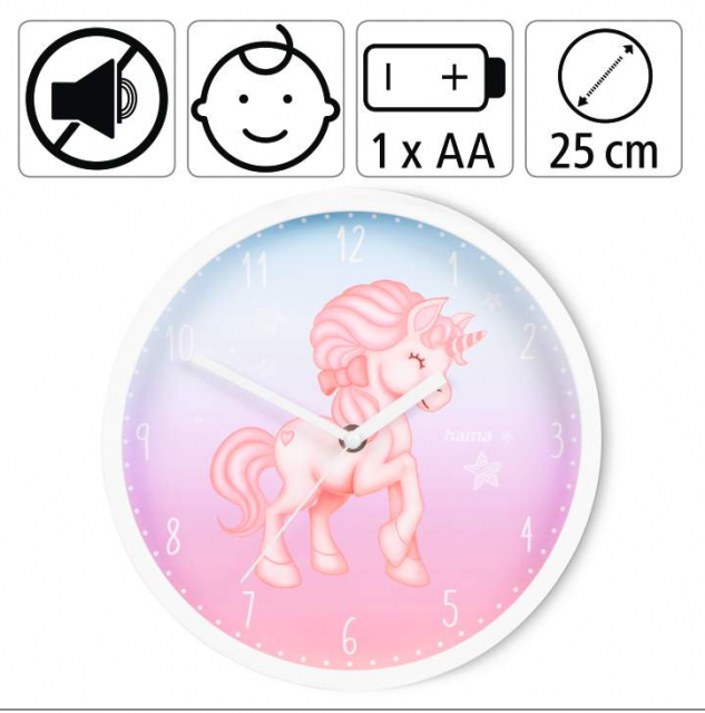 Children's wall clock Hama "Magical Unicorn" HAMA-186426  