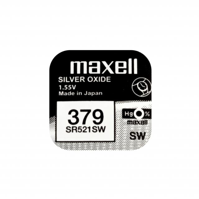 Бутонна батерия сребърна MAXELL SR521 SW /AG0/379/ 1.55V 